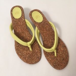 GAP Green Cork Wedges Flip Flops